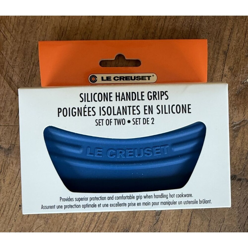 Le Creuset Silicone Handle Grips Set of 2 Marseille Blue NEW